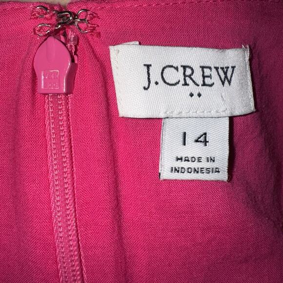 J.Crew Sheath Dress Womens 14 Pink Sleeveless Scalloped Hem Neck Bodycon Office - Picture 7 of 10
